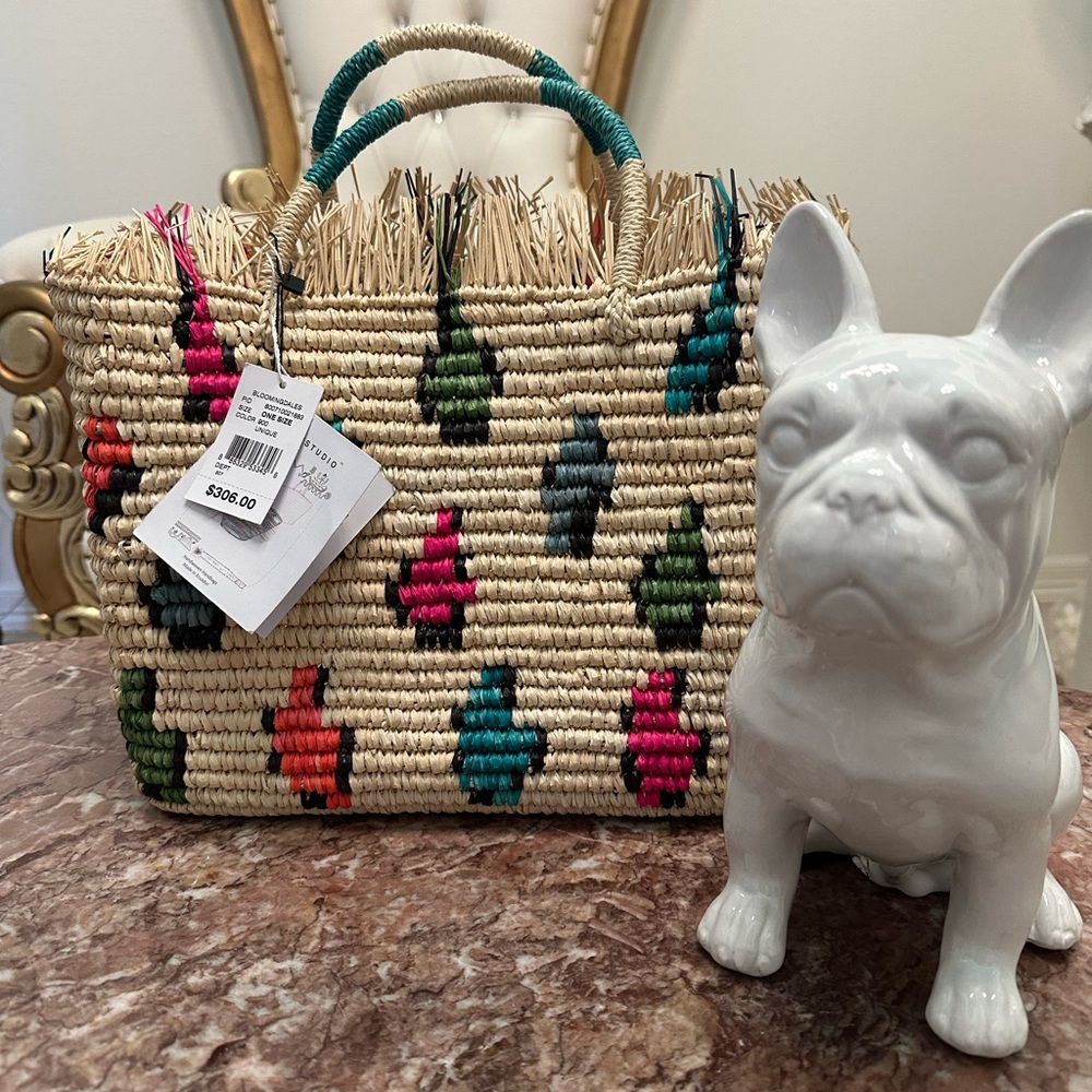 (MSRP $305) Handwoven Multicolor Straw Tote -NWT